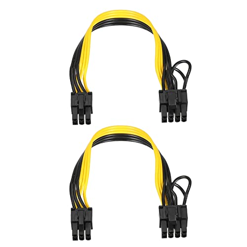 PATIKIL PCIe Kabel 6 Pin Stecker zu 8 Pin 6+2 Stecker GPU Leistung Lieferung Kabel PCI Express Leistung Adapter Kabel 220mm/8.7" für Grafikkarten Pack von 2 von PATIKIL