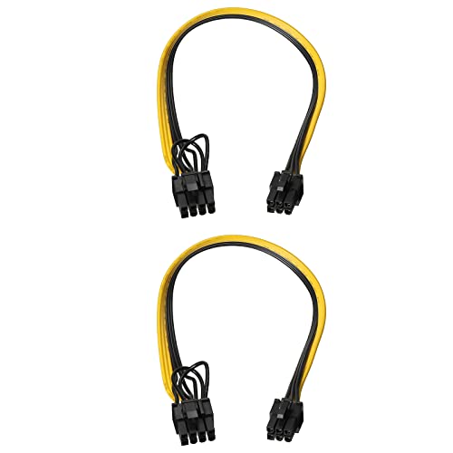 PATIKIL PCIe Kabel 6 Pin Stecker zu 8 Pin 6+2 Stecker GPU Leistung Lieferung Kabel PCI Express Leistung Adapter Kabel 320mm/12.6" für Grafikkarten Pack von 2 von PATIKIL