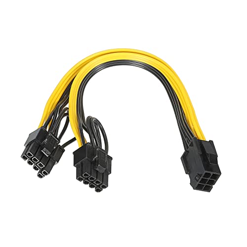 PATIKIL PCIe Kabel 6 Pin an Doppelte 8 Pin 6+2 Stecker GPU Kabel Verlängerung PCI Express Leistung Adapter Kabel 220mm/8.7" für Grafikkarte von PATIKIL