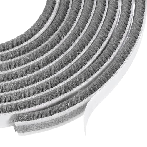 PATIKIL Pile Weather Stripping, Selbstklebende Wetterstreifenbürste Fuzzy Türwetterdichtungsstreifen Isolierung für Fenster- und Türrahmen, Grau (82ft Lx3/8"Wx1/4"H) von PATIKIL