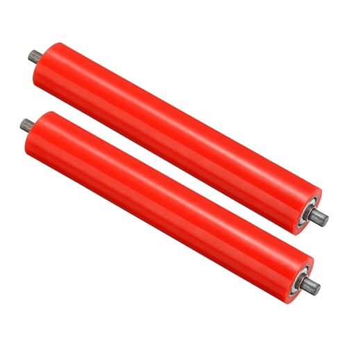 PATIKIL Polyurethan Beschichtet Förderband Rolle 2" Durchmesser 11" Länge 2Stk Edelstahl Getriebe Ersatz Teil Verzinktes Ende Rot PATIKIL Polyurethan Beschichtet Förderband Rolle 2" Durchmesser 11" Länge 2Stk Edelstahl Getriebe Ersatz Teil Verzinktes Ende Rot von PATIKIL