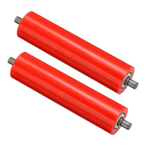 PATIKIL Polyurethan Beschichtet Förderband Rolle 2" Durchmesser 8" Länge 2Stk Edelstahl Getriebe Ersatz Teil Verzinktes Ende Rot PATIKIL Polyurethan Beschichtet Förderband Rolle 2" Durchmesser 8" Länge 2Stk Edelstahl Getriebe Ersatz Teil Verzinktes Ende Rot von PATIKIL