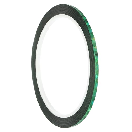 PATIKIL Prism Tape 3mm / 0,12 Inch, 1 Packung Holographisches Metallisiertes Reflektierendes Selbstklebendes Band für DIY Kunsthandwerk, Wanddekoration, Grün von PATIKIL