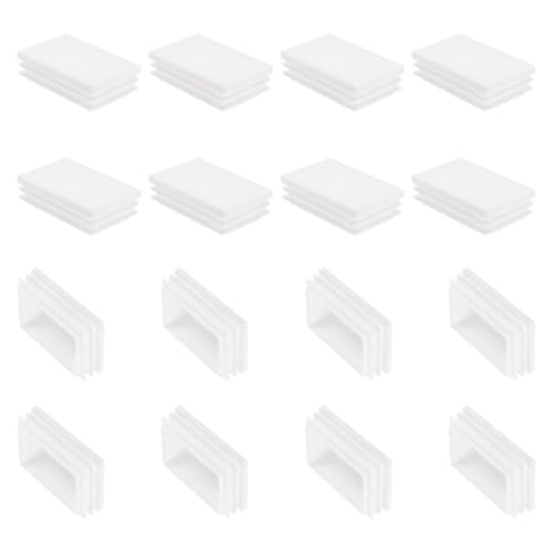 PATIKIL Rechteckiger Kunststoffstopfen, 16 Stück 2,4 x 1,6"/60 x 40mm Rohrstopfen Kunststoffkappe für Rechteckrohre Stuhlbeine Möbel Metallrohr-Hardware-Stopfen Zäune, Weiß von PATIKIL