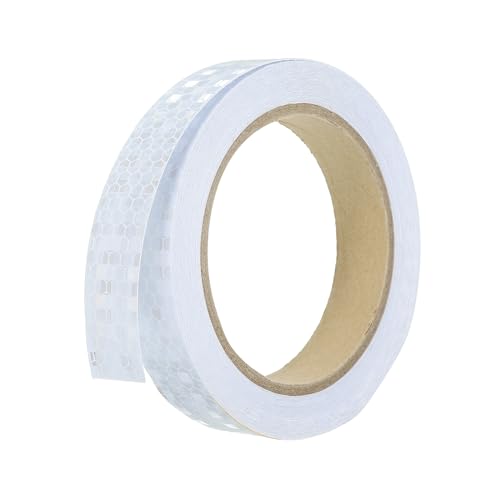 PATIKIL Reflexband 0.8" x 33Ft Wasserdicht Hohe Sichtbarkeit Warnung Sicherheit Klebeband Außen Reflektor für Fahrräder Autos Motorräder Lastwagen Weiß von PATIKIL