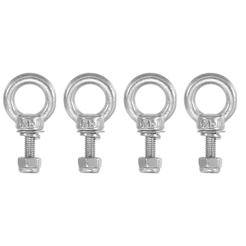 PATIKIL Ringschraube, M3x9 304 Edelstahl ösenschraube Gewinde mit Sechskantschraube Mutter Dichtung Unterlegscheibe zum Aufhängen und Sichern von Ketten Drahtseilen, 4 Sets von PATIKIL