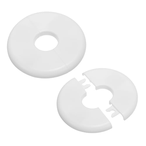 PATIKIL Rohrabdeckung Wand Split Flansch Rohrmanschette 0,93" (23,5mm), 2 Stück ABS Runde Selbstklebende Rosetten Wasserhahn Armaturen-Abdeckung für Badezimmer Armatur Dekoration, Weiß von PATIKIL