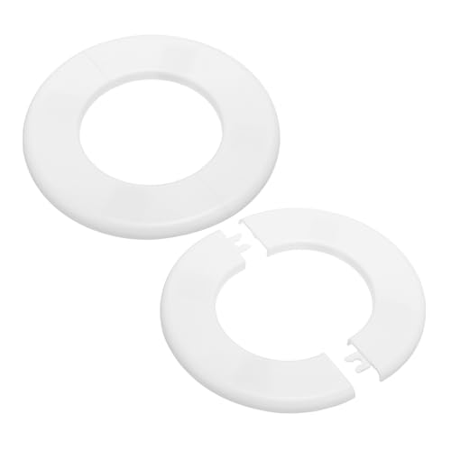 PATIKIL Rohrabdeckung Wand Split Flansch Rohrmanschette 3,07" (78mm), 2 Stück ABS Runde Selbstklebende Rosetten Wasserhahn Armaturen-Abdeckungen für Badezimmer Armatur Dekoration, Weiß von PATIKIL