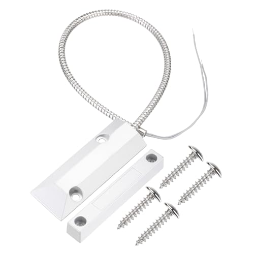 PATIKIL Rolltor Alarm Kontakt Sensor 2Stk 0~100v/0.5amp Magnetischer Reed Schalter mit 2 Drähten für NC Haus Garage Sicherheits Set Grau von PATIKIL