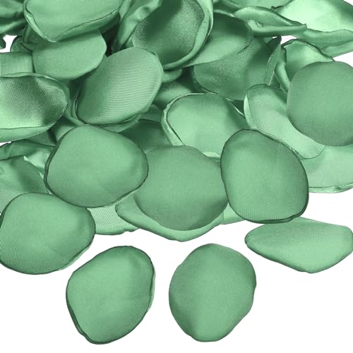 PATIKIL Seidenrosenblätter, 200 Stück künstliche Blütenblätter Fake Rosenblätter für Hochzeit Gang Streuen Brautdusche Tischdeko Romantische Nacht Dekoration, Malachitgrün von PATIKIL