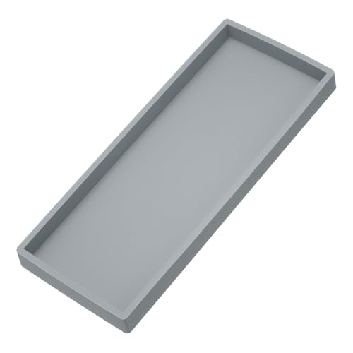 PATIKIL Silikon Badezimmer Tablett 12" x 5" Seifen Spender Tablett Schmuck Organizer Schale für Toilette Kommode Küche Spüle für Schmuck Schlüssel Grau von PATIKIL