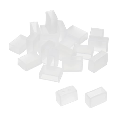 PATIKIL Silikon-Endkappenabdeckung für LED-Streifen, 40er Pack IP67 wasserdicht, passend für 5050 10mm breite LED-Streifen, 2 Stile (ohne Loch und mit 2 Löchern) von PATIKIL