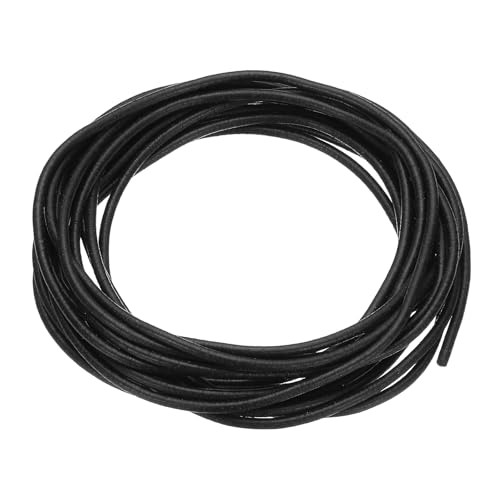 PATIKIL Silikon-Schaum-Dichtungsstreifen, 5M(16,4FT) 5mm(0,2") Dia Rückenstange Rund Hochdichte Feste Schwammgummi-Wetterdichtungsschnur zur Abdichtung von Spaltenblockierungs, Schwarz von PATIKIL