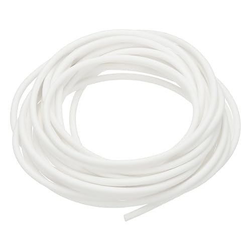 PATIKIL Silikon-Schaum-Dichtungsstreifen, 6M(19.7FT) 1mm(0.04") Rund Hochdichte Feste Schwammgummi-Wetterdichtungsschnur zur Abdichtung von Spaltenblockierungs-Isolierung, Weiß von PATIKIL