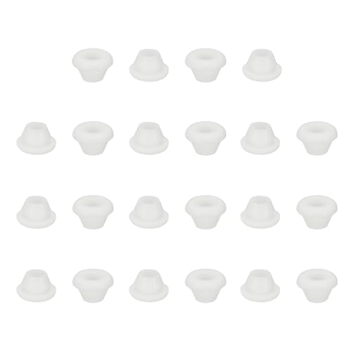 PATIKIL Silikonstopfene, 22 Stück 3/8" (9mm) Bohrloch, 1/4" (7mm) Innendurchmesser. Top-Hut-Drahtdichtung Gummistopfen für Verkabelung Bewässerungssystem Firewall, Weiß von PATIKIL
