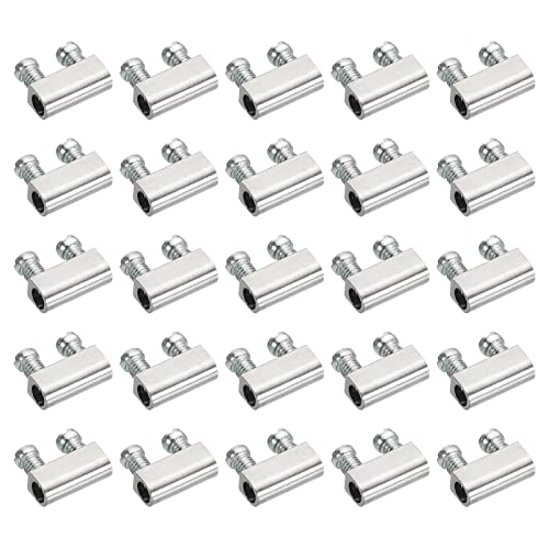 PATIKIL Stahlseil Kabelklemme, 25 Stück M3 Doppelloch Drahtseilklemmen 3,0mm Leitungsloch mit Endschraubenstopper Silber von PATIKIL