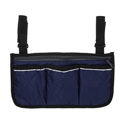 PATIKIL Stuhl Armlehne Organizer Polyester 4 Taschen Hängende Zeitschrift Halterung mit Riemen für Außen Strand Camping Dunkel Blau von PATIKIL