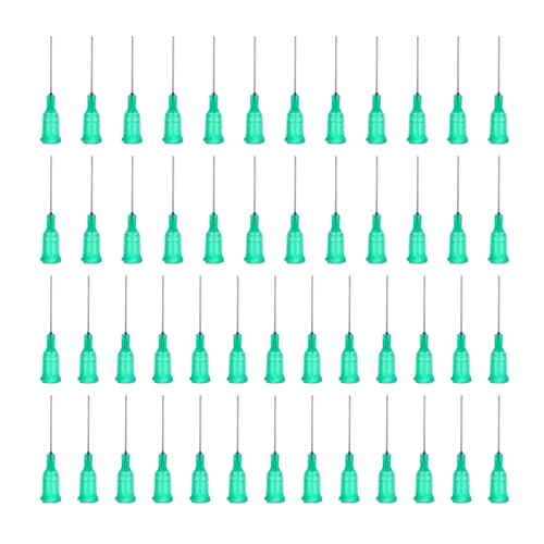PATIKIL Stumpfe Kanülen Dosiernadeln mit Gebogener Spritzen Nadel, 100 Stück Injektionsnadeln 0,5 Zoll 18G Industrielle Flüssigkeitsdosiernadel für Spritzen Nachfüllen Klebstoff, Grün von PATIKIL