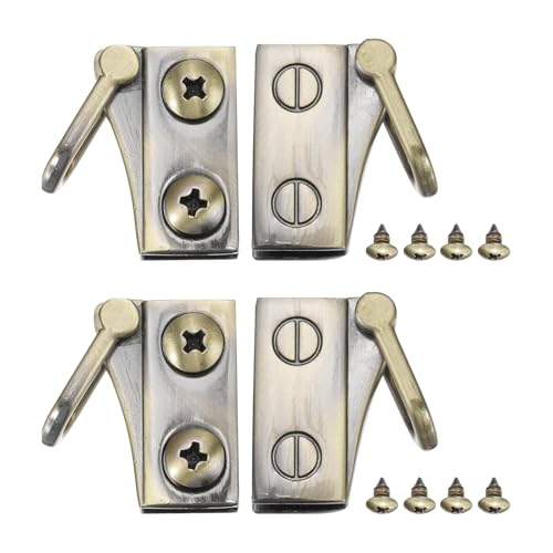 PATIKIL Taschenseitenclip-Schnalle, 2er-Set Metall-Purse-Aufhängeverschluss mit Seitenöse, Handtaschenkettenriemenverbinder mit D-Ring, Taschengurt-Hardware für die Taschenherstellung von PATIKIL