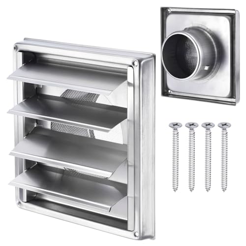 PATIKIL Trockner-Luftabdeckung, 4 Zoll, Edelstahl-Außenwand-Auslassgitter, mit beweglicher Klappe und Gitterschutz, für Lüftungsanlagen in Küche und Badezimmer PATIKIL Trockner-Luftabdeckung, 4 Zoll, Edelstahl-Außenwand-Auslassgitter, mit beweglicher Klappe und Gitterschutz, für Lüftungsanlagen in Küche und Badezimmer von PATIKIL