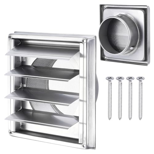 PATIKIL Trockner-Luftabdeckung, 5 Zoll, Edelstahl-Außenwand-Auslassgitter, mit beweglicher Klappe und Gitterschutz, für Lüftungsanlagen in Küche und Badezimmer PATIKIL Trockner-Luftabdeckung, 5 Zoll, Edelstahl-Außenwand-Auslassgitter, mit beweglicher Klappe und Gitterschutz, für Lüftungsanlagen in Küche und Badezimmer von PATIKIL
