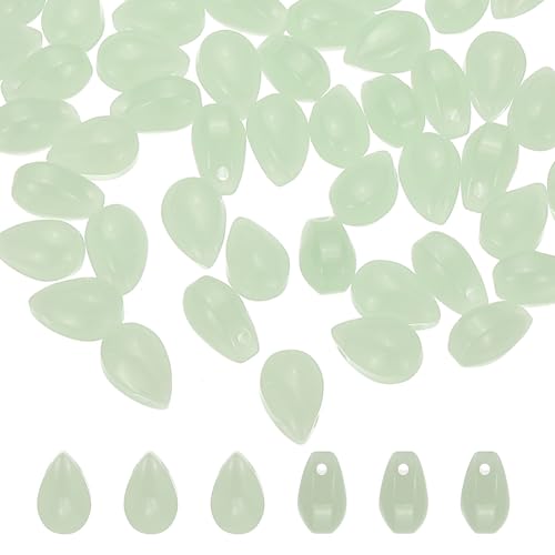 PATIKIL Tschechische Glas-Tropfenperlen, 50 Stück Oben gebohrte klare Glas-Saatperlen Kristall aufgeblasene Regentropfenperlen, blassgrün, 6x9mm PATIKIL Tschechische Glas-Tropfenperlen, 50 Stück Oben gebohrte klare Glas-Saatperlen Kristall aufgeblasene Regentropfenperlen, blassgrün, 6x9mm von PATIKIL
