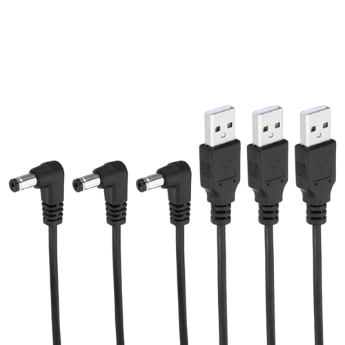 PATIKIL USB Stromkabel 3ft USB auf DC 5,5x2,1mm Barrel Jack Stromkabel, 3 Stück 24AWG Draht Adapter Stecker Ladekabel für Lichter, Ventilatoren, Lautsprecher, Tischlampen, Schwarz PATIKIL USB Stromkabel 3ft USB auf DC 5,5x2,1mm Barrel Jack Stromkabel, 3 Stück 24AWG Draht Adapter Stecker Ladekabel für Lichter, Ventilatoren, Lautsprecher, Tischlampen, Schwarz von PATIKIL