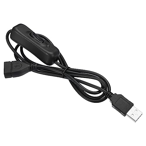 PATIKIL USB Verlängerungskabel mit EIN/AUS Schalter Buchsen an Stecker Verlängerung Leistung Schnüre Adapter mit LED Anzeige für Lüfter LED Leisten Schwarz von PATIKIL