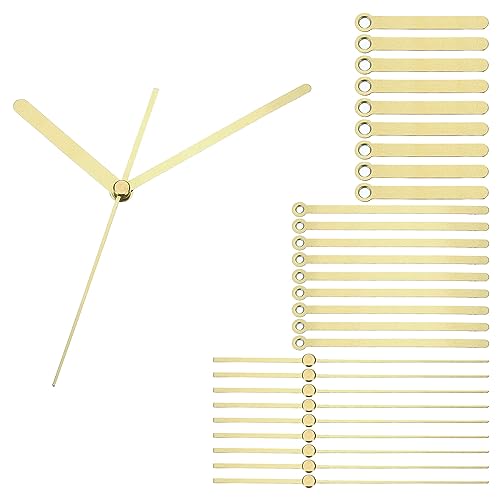 PATIKIL Uhr Hände Kit 10 Set Uhr Hände Kit Uhrwerk Bewegung Aluminum Wand Uhr Hände Teile Ersatz für Wand Uhr Reparatur Basteln Gold A01 von PATIKIL