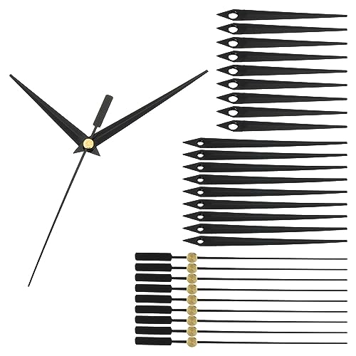 PATIKIL Uhr Hände Kit 10 Set Uhr Hände Kit Uhrwerk Bewegung Aluminum Wand Uhr Hände Teile Ersatz für Wand Uhr Reparatur Basteln Schwarz A01 von PATIKIL