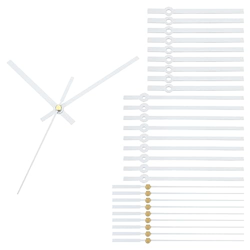 PATIKIL Uhr Hände Kit 10 Set Uhr Hände Kit Uhrwerk Bewegung Aluminum Wand Uhr Hände Teile Ersatz für Wand Uhr Reparatur Basteln Weiß A07 von PATIKIL