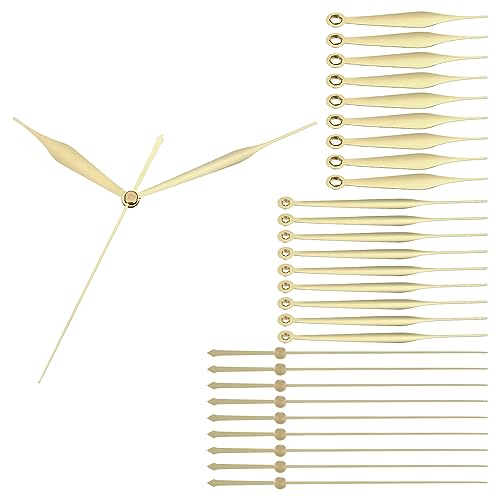 PATIKIL Uhrzeiger-Set 10er Set Aluminium Wanduhr Ersatzteile Reparatur Basteln Gold von PATIKIL
