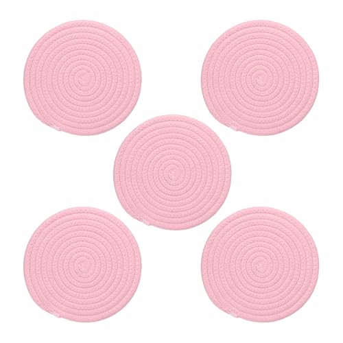 PATIKIL Untersetzer für heiße Gerichte, 8 Zoll, 5er-Pack, Untersetzer für heiße Töpfe und Pfannen, hitzebeständige Topflappen für Küchentisch und Arbeitsplatte, Pink von PATIKIL