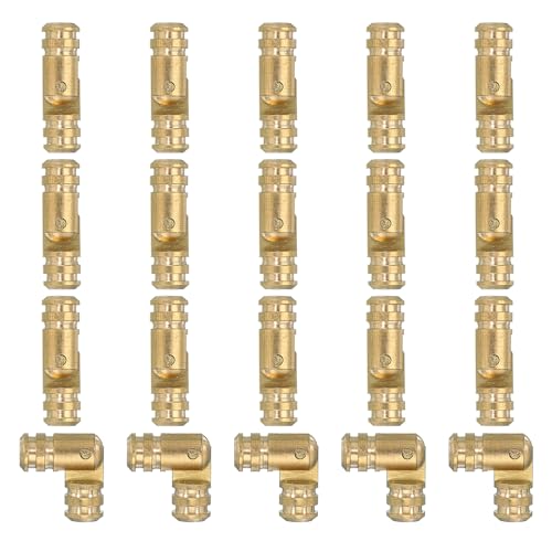 PATIKIL Versteckte Messing-Zylinder-Scharniere 0,7"x0,2", 20 Stück Unsichtbare Scharniere Faltbare Unterstützung Verdecktes Zylinderscharnier für DIY Schmuckschranktür Holzkiste, Gold von PATIKIL