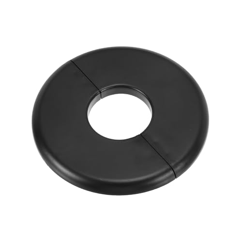 PATIKIL Wand-Split-Flansch 1,36" (34,5 mm), ABS Runde Selbstklebende Rosettenplatte Schnallen Wasserrohrabdeckung für Küche Badezimmer Armatur Dekoration, Schwarz von PATIKIL
