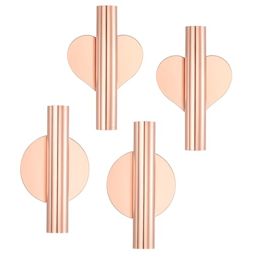 PATIKIL Wandblumenvase Röhre, 4 Stück/2 Set Metall Blumenvasen Wandmontierte Blumenvase Röhren für getrocknete Blumen Vase Ständer zur Blumendekoration, Roségold von PATIKIL