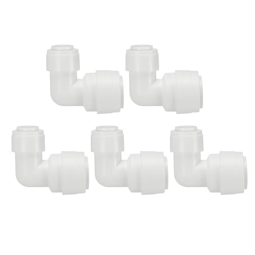 PATIKIL Wasserfilter Winkelverbinder 3/8" OD auf 1/4" OD, 5 Stück Schnellanschluss-Rohrverschraubungen für RO/DI Umkehrosmose-Wasserfilter Reinigungssystem, Weiß PATIKIL Wasserfilter Winkelverbinder 3/8" OD auf 1/4" OD, 5 Stück Schnellanschluss-Rohrverschraubungen für RO/DI Umkehrosmose-Wasserfilter Reinigungssystem, Weiß von PATIKIL