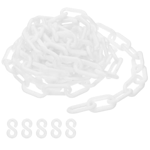 PATIKIL Weiße Kunststoffkette, 10 ft 6mm Absperrkette Sicherheitsbarriere für Warnsicherheit Parkplatz, Personenkontrolle Zaun Tor Konzert Baustelle Absperrung Von Flächen von PATIKIL