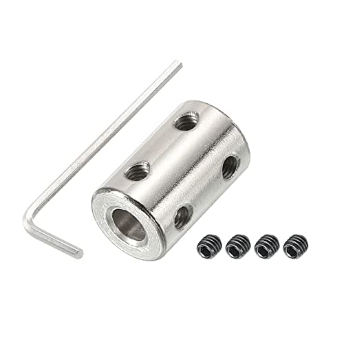 PATIKIL Welle Kupplung Anschluss L22xD14 5mm bis 6mm Bohrung Starre Kupplung Edelstahl Welle Gelenk mit Schraubendreher für 3D Drucker Silber 1Pack von PATIKIL