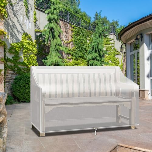 PATIO PLUS 4-Sitzer Gartenbank Abdeckung für Gartenbank Wasserdicht Transparent 193x66x63/89cm BLGBC193-0TP von PATIO PLUS