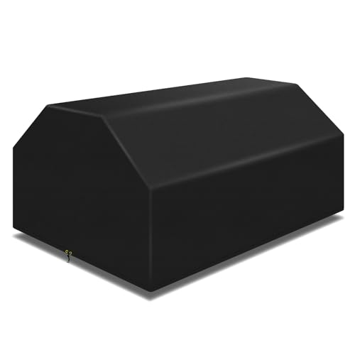 PATIO PLUS Garten-Picknicktischabdeckung, wasserdicht, winddicht, UV-geschützt, strapazierfähiges 420D-Oxford-Gewebe, Gartentischabdeckung (183 x 145 x 76 cm, Schwarz) von PATIO PLUS