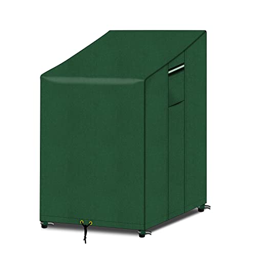 PATIO PLUS Garten Stapelstuhl Abdeckung, wasserdicht Anti-UV 600D Oxford Stoff Liegestuhl Abdeckung 65x65x80/120cm BLGCC65-GR von PATIO PLUS