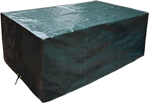 PATIO PLUS Gartenmöbel-Set, wasserdicht, winddicht, UV-Schutz, rechteckig, Gartentischabdeckungen für Terrassentisch und Stühle, extra groß, 240 x 140 x 90 cm, Grün von PATIO PLUS