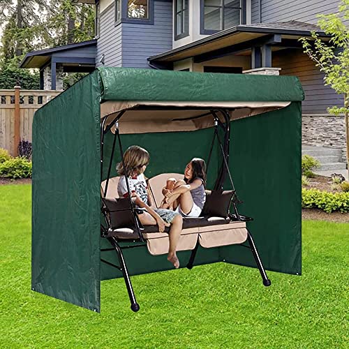 PATIO PLUS Hollywoodschaukel Schutzhülle 3 Sitzer, Wasserdicht, Winddicht, Gewebe Abdeckung für Gartenschaukel Grün (215x150x150cm) von PATIO PLUS