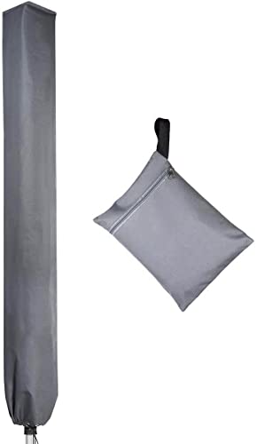 PATIO PLUS Schutzhülle für Wäschespinne, Wasserdicht Schutzhülle für Ampelschirme mit hochdichter Oxford PVC-Beschichtung mit Reißverschluss 600D, Grau 16x16x165cm von PATIO PLUS