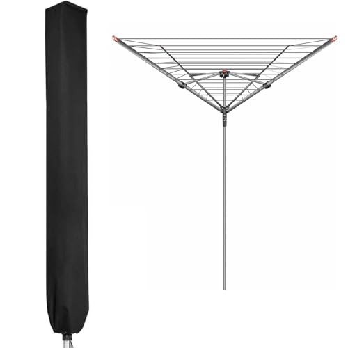 PATIO PLUS Schutzhülle für Wäschespinne, Wasserdicht Schutzhülle für Ampelschirme mit hochdichter Oxford PVC-Beschichtung mit Reißverschluss 600D, Schwarz 16x16x180cm PATIO PLUS Schutzhülle für Wäschespinne, Wasserdicht Schutzhülle für Ampelschirme mit hochdichter Oxford PVC-Beschichtung mit Reißverschluss 600D, Schwarz 16x16x180cm von PATIO PLUS