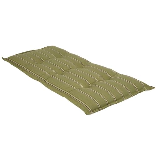 PATIO Bankauflage 110x50 cm Sitzpolster Bank grün für Innen & Außen Gartenbank Auflage mit Streifen von PATIO