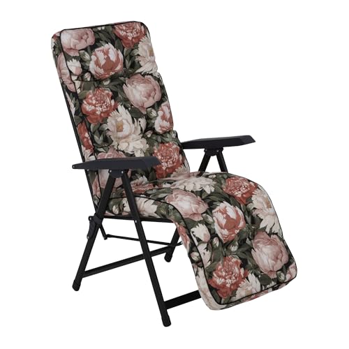 PATIO Gartensessel klappbar mit Auflage Lena Plus verstellbar 28 Positionen bis 110 kg Campingsessel mit Fußablage von PATIO