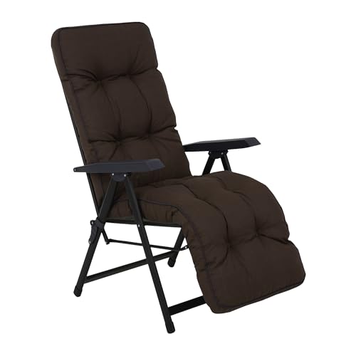 PATIO Gartensessel klappbar mit Auflage Lena Plus verstellbar 28 Positionen bis 110 kg Campingsessel mit Fußablage von PATIO