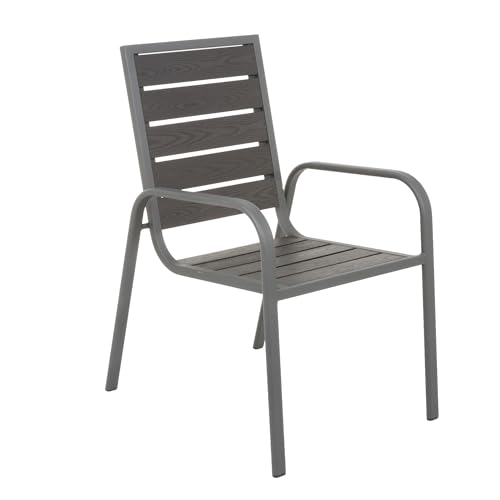PATIO Gartenstuhl stabil bis 150 kg Solar Anthrazit Rahmen pulverbeschichtet Verbundplatten Sitz und Rückenteil von PATIO